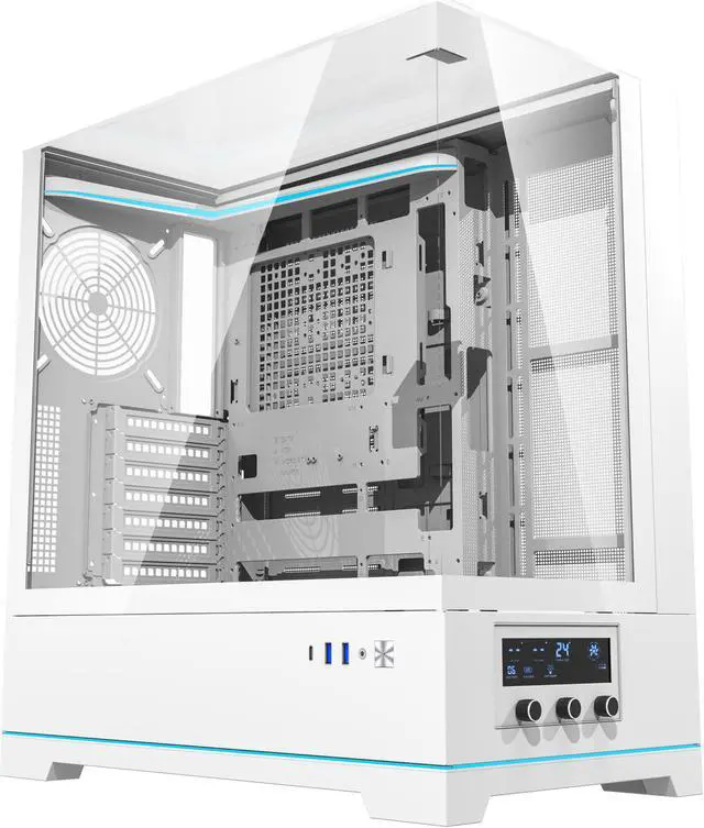 Main image of darkFlash DY450 White Steel / Tempered Glass ATX White chassis ,0.8mm SPCC Case