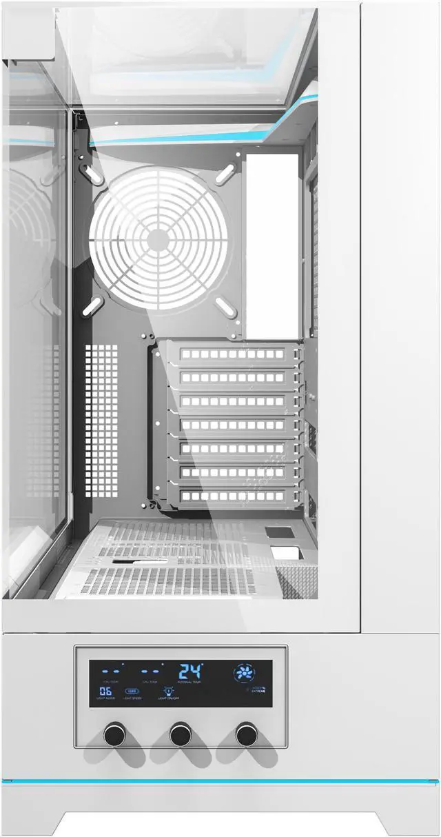Alt view image 4 of 9 - darkFlash DY450 White Steel / Tempered Glass ATX White chassis ,0.8mm SPCC Case