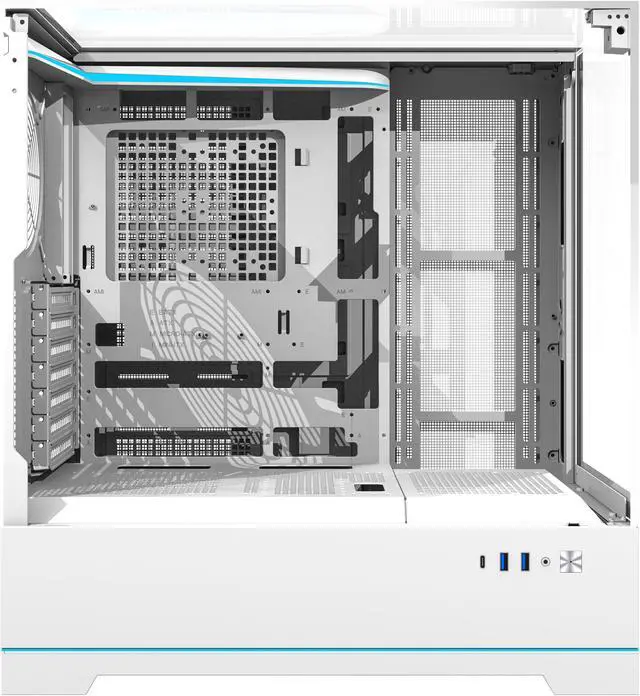 Alt view image 8 of 9 - darkFlash DY450 White Steel / Tempered Glass ATX White chassis ,0.8mm SPCC Case
