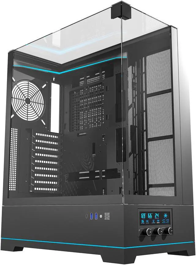 Main image of darkFlash DY450L Black Steel / Tempered Glass ATX Black chassis ,0.8mm SPCC Case