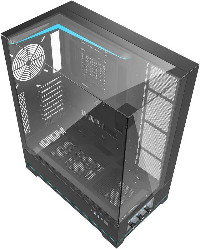 Alt view image 6 of 9 - darkFlash DY450L Black Steel / Tempered Glass ATX Black chassis ,0.8mm SPCC Case