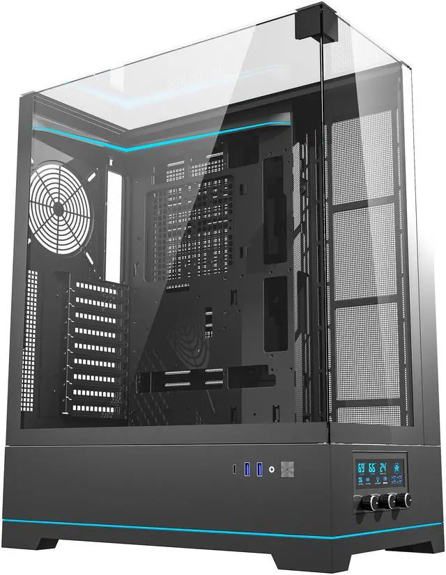 Alt view image 7 of 9 - darkFlash DY450L Black Steel / Tempered Glass ATX Black chassis ,0.8mm SPCC Case