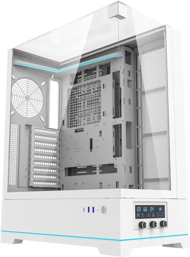 Main image of darkFlash DY450L White Steel / Tempered Glass ATX White chassis ,0.8mm SPCC Case