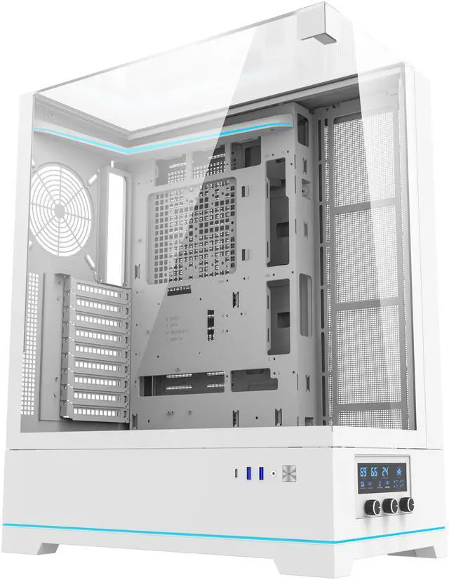 Alt view image 7 of 9 - darkFlash DY450L White Steel / Tempered Glass ATX White chassis ,0.8mm SPCC Case