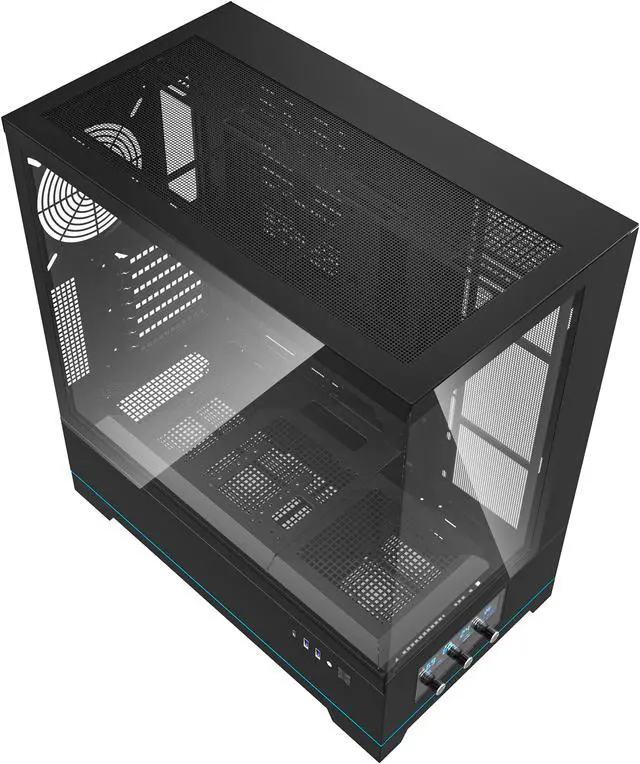 Alt view image 9 of 12 - darkFlash DY451 Black Steel / Tempered Glass ATX Black chassis ,0.8mm SPCC Case