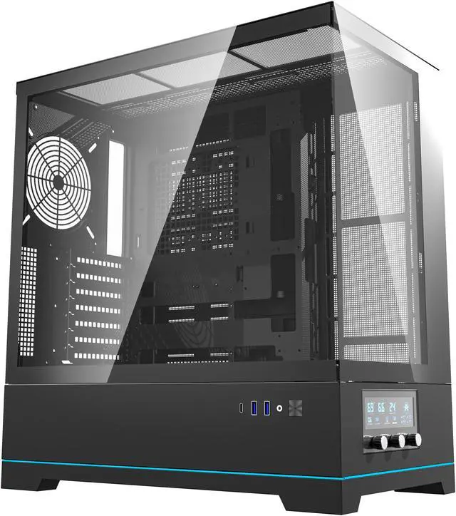 Alt view image 3 of 12 - darkFlash DY451 Black Steel / Tempered Glass ATX Black chassis ,0.8mm SPCC Case