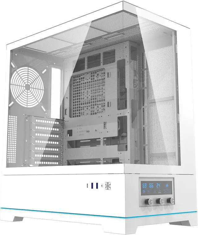 Main image of darkFlash DY451 White Steel / Tempered Glass ATX White chassis ,0.8mm SPCC Case