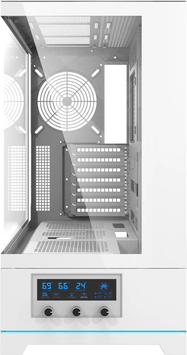Alt view image 5 of 10 - darkFlash DY451 White Steel / Tempered Glass ATX White chassis ,0.8mm SPCC Case