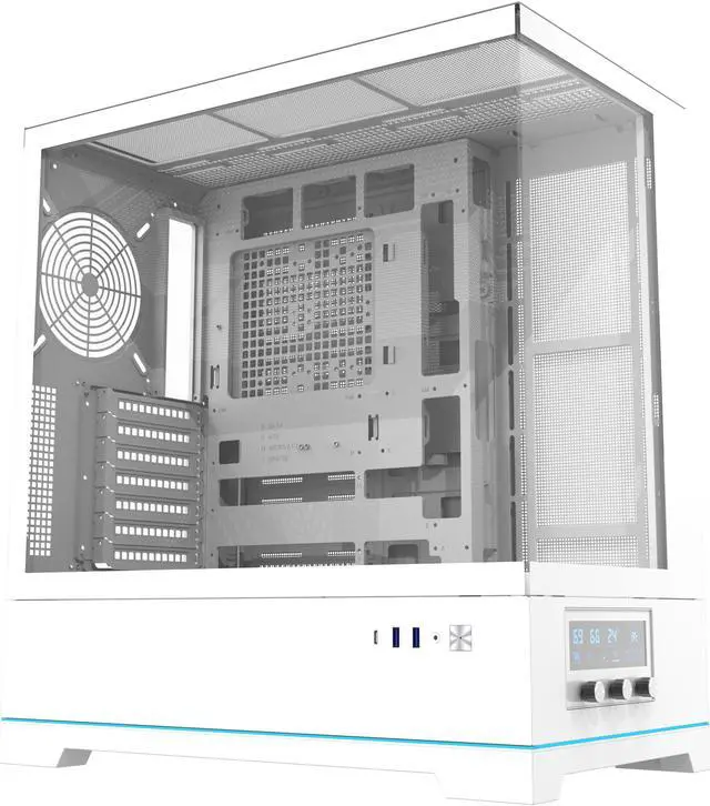 Alt view image 2 of 10 - darkFlash DY451 White Steel / Tempered Glass ATX White chassis ,0.8mm SPCC Case