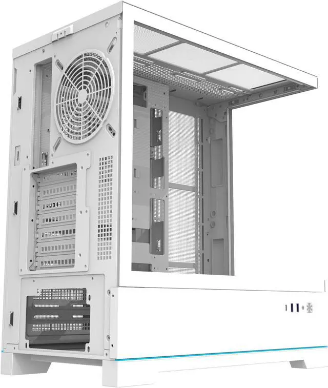 Alt view image 3 of 10 - darkFlash DY451 White Steel / Tempered Glass ATX White chassis ,0.8mm SPCC Case