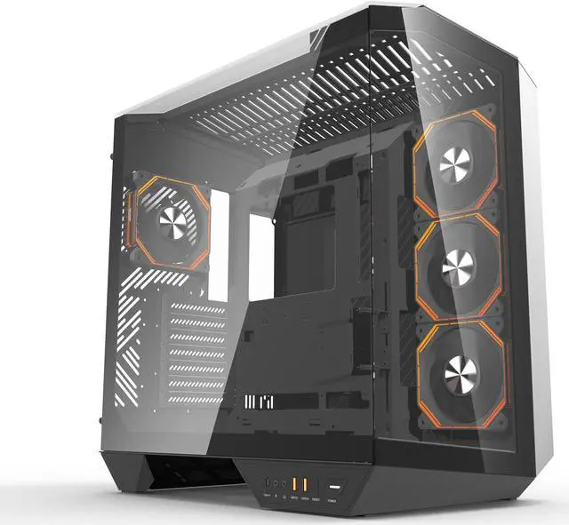 Main image of darkFlash DY470 Black Steel / Tempered Glass ATX Black chassis ,0.8mm SPCC Case