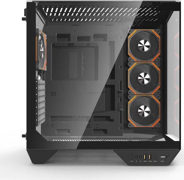 Alt view image 3 of 11 - darkFlash DY470 Black Steel / Tempered Glass ATX Black chassis ,0.8mm SPCC Case