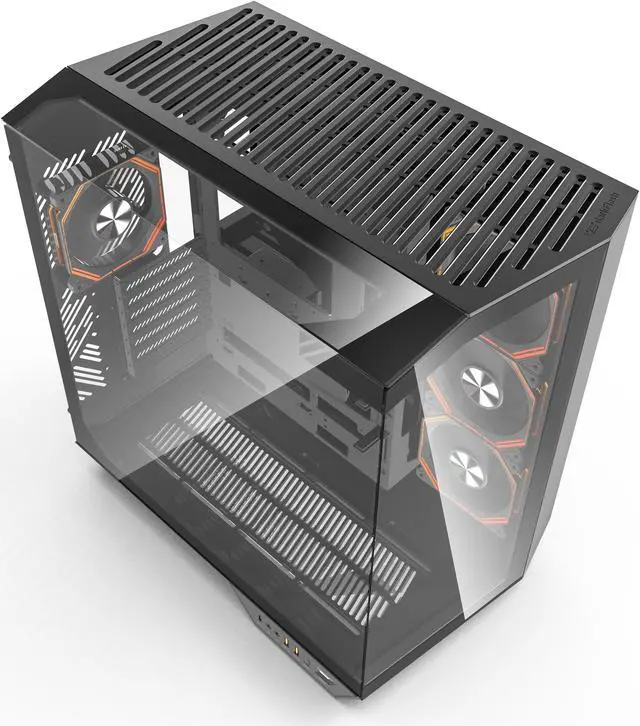 Alt view image 9 of 11 - darkFlash DY470 Black Steel / Tempered Glass ATX Black chassis ,0.8mm SPCC Case