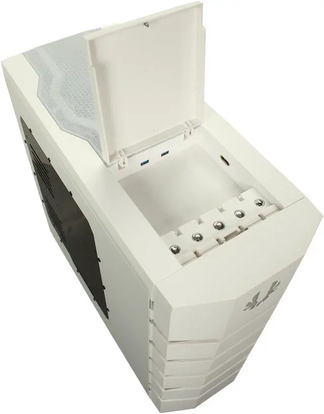 Alt view image 9 of 11 - BitFenix Colossus White Window / Blue LED / White Steel / Plastic ATX Full Tower Computer Case