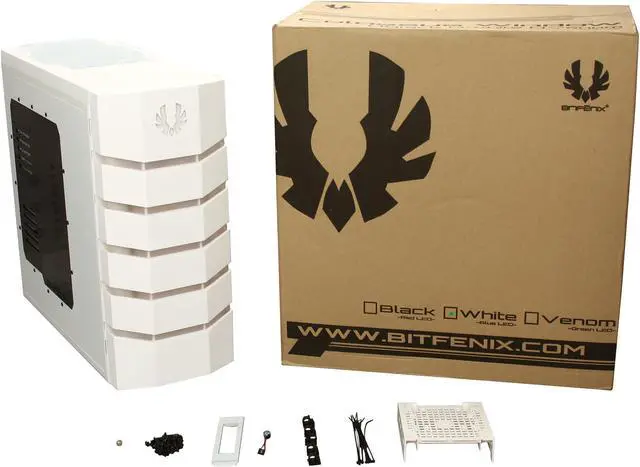 Alt view image 11 of 11 - BitFenix Colossus White Window / Blue LED / White Steel / Plastic ATX Full Tower Computer Case