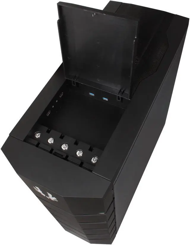 Alt view image 5 of 11 - BitFenix Colossus Venom Window / Green LED / Black Steel / Plastic ATX Full Tower Computer Case