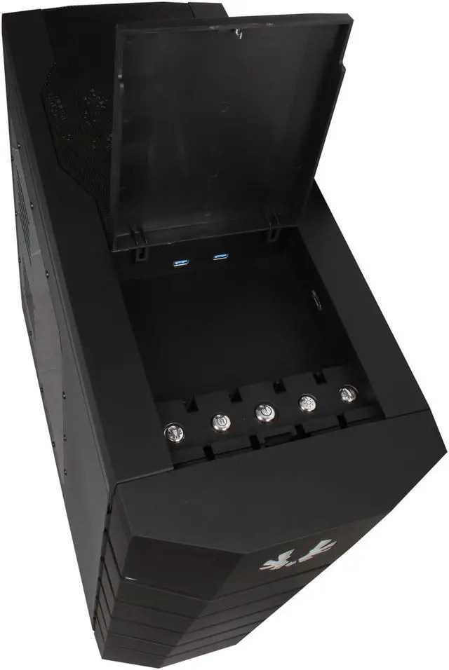 Alt view image 6 of 11 - BitFenix Colossus Venom Window / Green LED / Black Steel / Plastic ATX Full Tower Computer Case