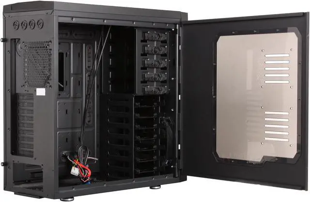 Alt view image 7 of 11 - BitFenix Colossus Venom Window / Green LED / Black Steel / Plastic ATX Full Tower Computer Case