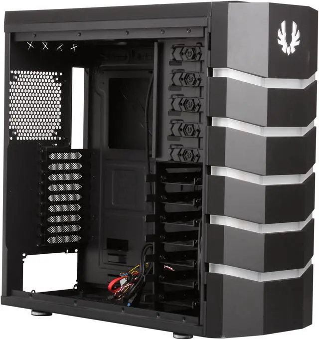 Alt view image 9 of 11 - BitFenix Colossus Venom Window / Green LED / Black Steel / Plastic ATX Full Tower Computer Case