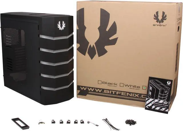 Alt view image 11 of 11 - BitFenix Colossus Venom Window / Green LED / Black Steel / Plastic ATX Full Tower Computer Case