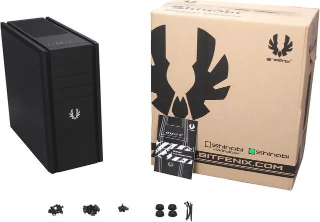 Alt view image 10 of 10 - BitFenix Shinobi Black Steel / Plastic ATX Mid Tower Computer Case