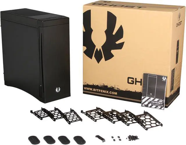 Alt view image 10 of 10 - BitFenix Ghost BFC-GHO-300-KKN1-RP Black Steel / Plastic ATX Mid Tower Computer Case