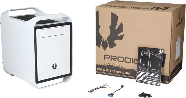 Alt view image 11 of 11 - BitFenix Prodigy M Arctic White Steel/ Plastic Micro ATX Mini Tower Computer Case