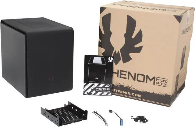 Alt view image 11 of 11 - BitFenix Phenom M BFC-PHM-300-KKXKK-RP Midnight Black Steel / Plastic Micro ATX Mini Tower Computer Case