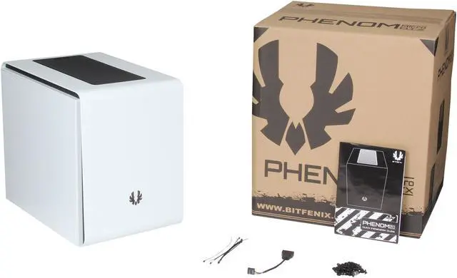 Alt view image 11 of 11 - BitFenix Phenom M BFC-PHM-300-WWXKK-RP Arctic White Steel / Plastic Micro ATX Mini Tower Computer Case