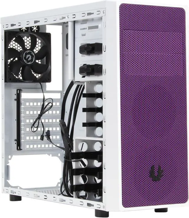 Open Box: BitFenix Neos Window Side Panel Computer Case, White/Purple ...