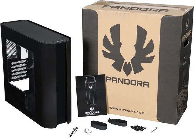 Alt view image 10 of 10 - BitFenix BFC-PAN-300-KKWN1-RP Black Aluminum, Steel, Plastic Computer Case PS2 ATX, up to 180mm in length Power Supply