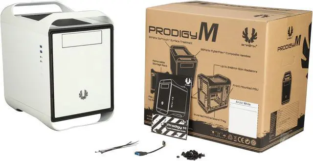 Alt view image 9 of 9 - BitFenix Prodigy M Window Side Panel Computer Case, White, BFC-PRM-300-WWWKW-RP, Micro ATX / Mini-ITX Form Factor, Compatible with ATX PSU