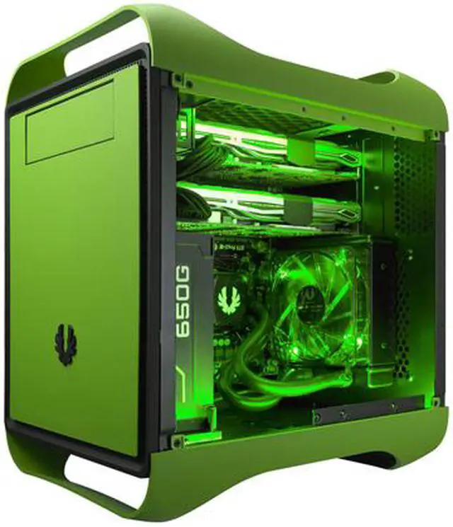 Alt view image 5 of 12 - BitFenix Prodigy M Window Side Panel Computer Case, Green, BFC-PRM-300-GGWKK-RP, Micro ATX / Mini-ITX Form Factor, Compatible with ATX PSU
