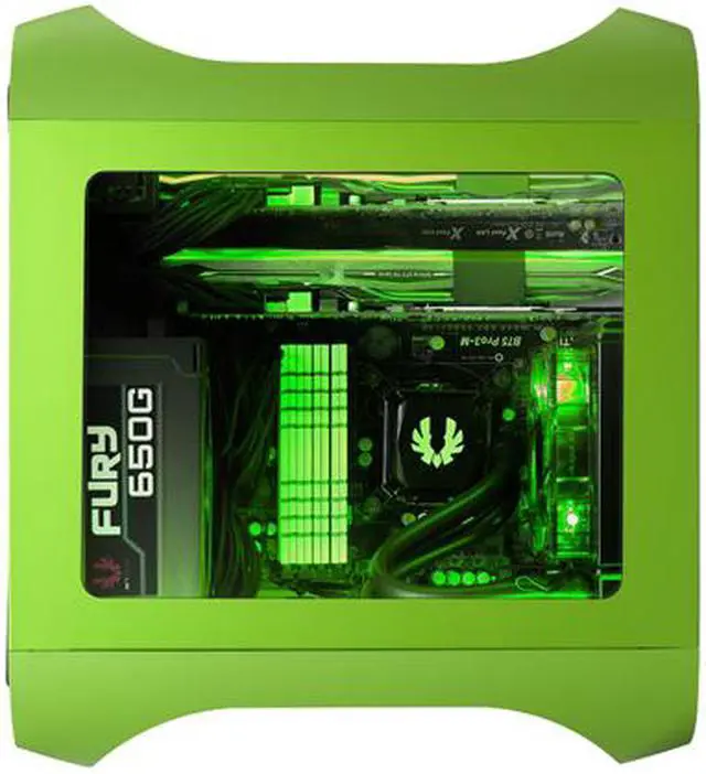 Alt view image 7 of 12 - BitFenix Prodigy M Window Side Panel Computer Case, Green, BFC-PRM-300-GGWKK-RP, Micro ATX / Mini-ITX Form Factor, Compatible with ATX PSU