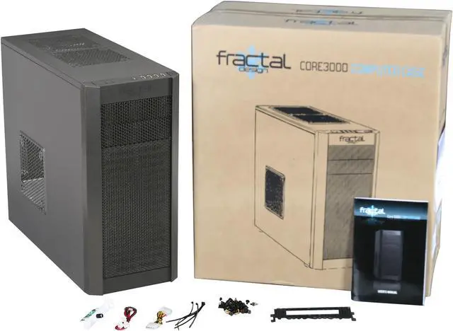 Alt view image 11 of 11 - Fractal Design Core 3000 ATX Mid Tower Computer Case w/ 3 Fans
