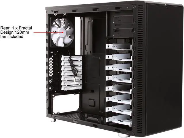 Alt view image 11 of 12 - Fractal Design Define R3 Black Pearl w/ USB 3.0 ATX Mid Tower Silent PC Computer Case