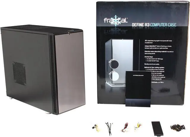 Alt view image 10 of 10 - Fractal Design Define R3 Titanium Grey w/ USB 3.0 ATX Mid Tower Silent PC Computer Case