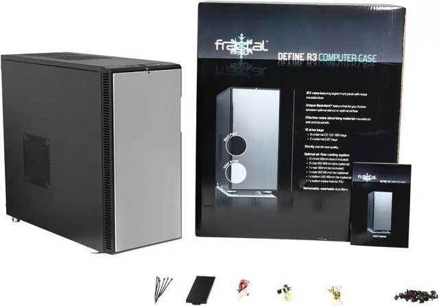 Alt view image 9 of 9 - Fractal Design Define R3 Silver Arrow w/ USB 3.0 ATX Mid Tower Silent PC Computer Case