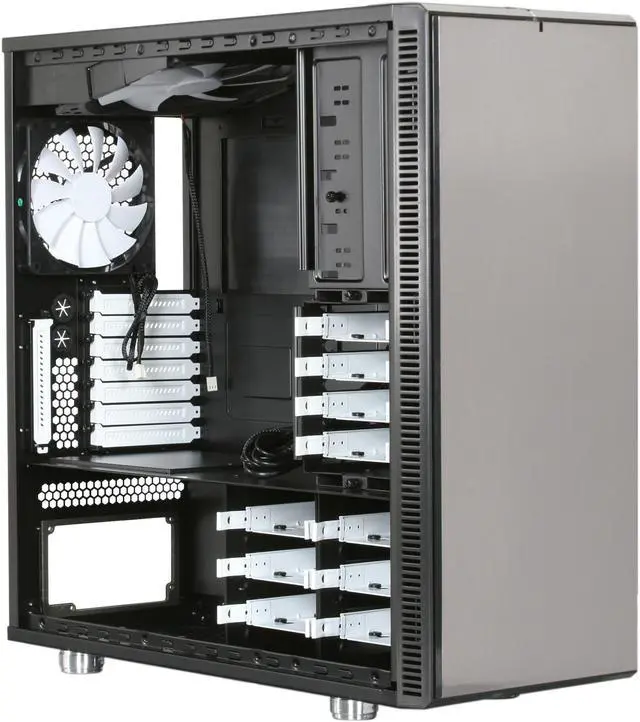 Alt view image 7 of 10 - Fractal Design Define XL Titanium Grey w/ USB 3.0 ATX Full Tower Silent PC Computer Case