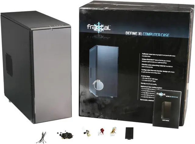 Alt view image 10 of 10 - Fractal Design Define XL Titanium Grey w/ USB 3.0 ATX Full Tower Silent PC Computer Case