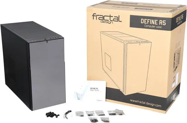 Alt view image 9 of 9 - Fractal Design Define R5 FD-CA-DEF-R5-TI Titanium ATX / Micro ATX Mid Tower Computer Case