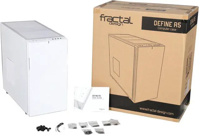 Alt view image 10 of 10 - Fractal Design Define R5 White Silent ATX Midtower Computer Case
