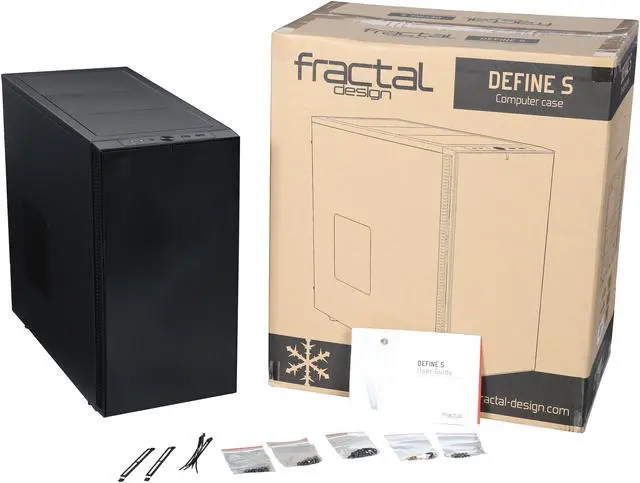 Alt view image 10 of 10 - Fractal Design Define S Black Silent ATX Midtower Computer Case