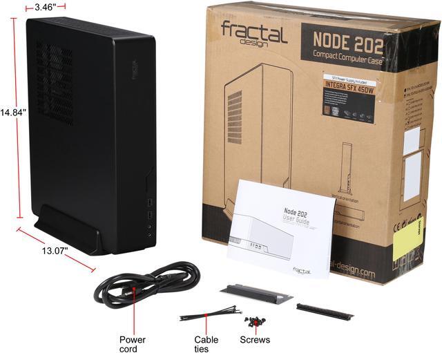 Alt view image 10 of 10 - Fractal Design Node 202 Black with Integra SFX 450w PSU Slim Profile Mini-ITX Computer Case