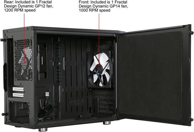 Alt view image 6 of 15 - Fractal Design Define Nano S Black Silent Mini ITX Mini Tower Computer Case