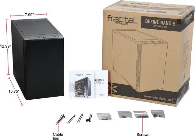Alt view image 15 of 15 - Fractal Design Define Nano S Black Silent Mini ITX Mini Tower Computer Case