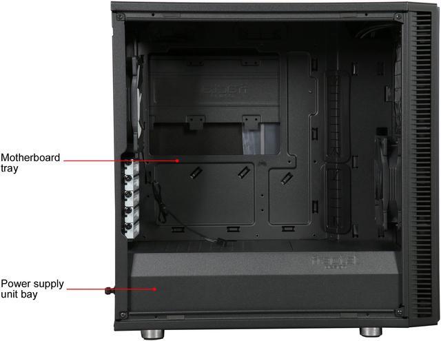Alt view image 9 of 11 - Fractal Design Define Mini C Black Silent Compact Micro ATX Mini Tower Computer Case