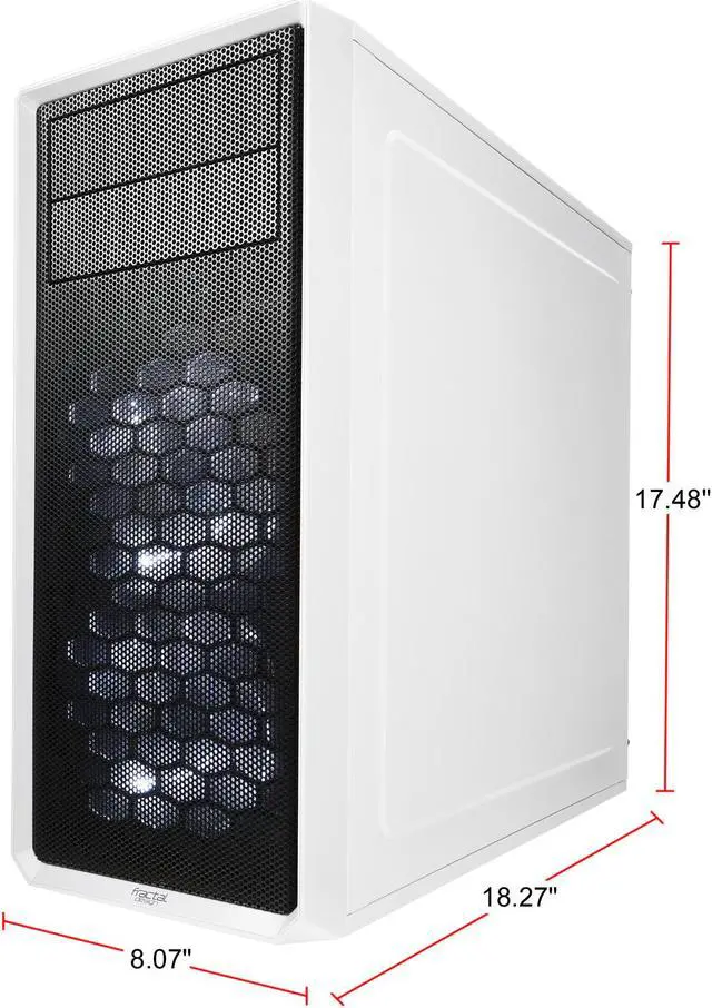 Alt view image 4 of 18 - Fractal Design Focus G White ATX Mid Tower Computer Case