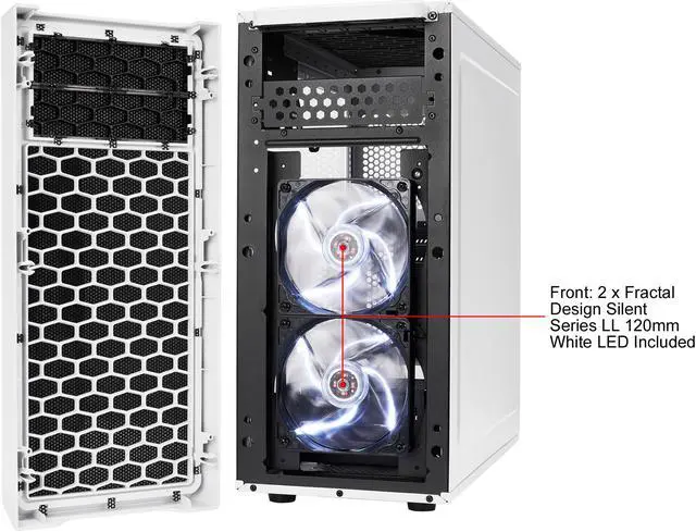 Alt view image 6 of 18 - Fractal Design Focus G White ATX Mid Tower Computer Case