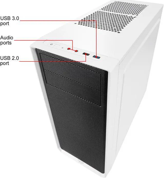 Alt view image 12 of 18 - Fractal Design Focus G White ATX Mid Tower Computer Case